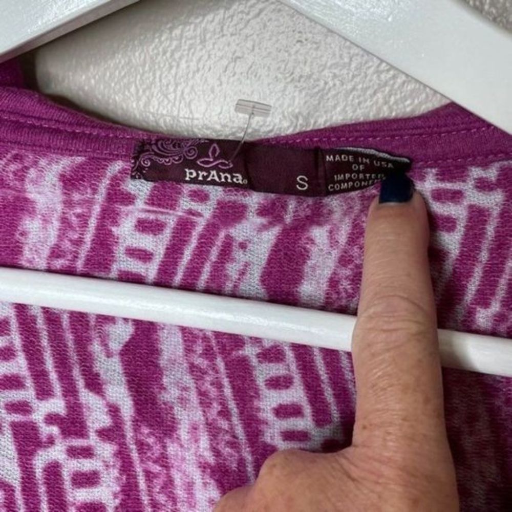 Prana Purple White Hooded Cardigan - Picture 2 of 3